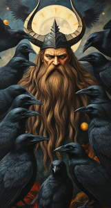 AI gegenereerde afbeelding voor 'Raven van Odin'