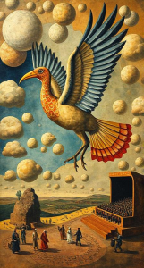 AI gegenereerde afbeelding voor 'Rockende Roc'